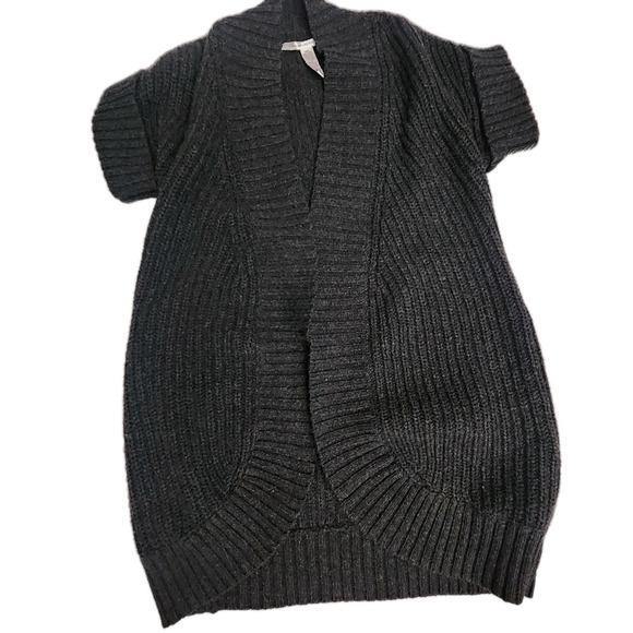 Diane Von Furstenberg Wool Cardigan Sweater Vest S Gray Knit Academia Grunge DVF - Picture 2 of 10